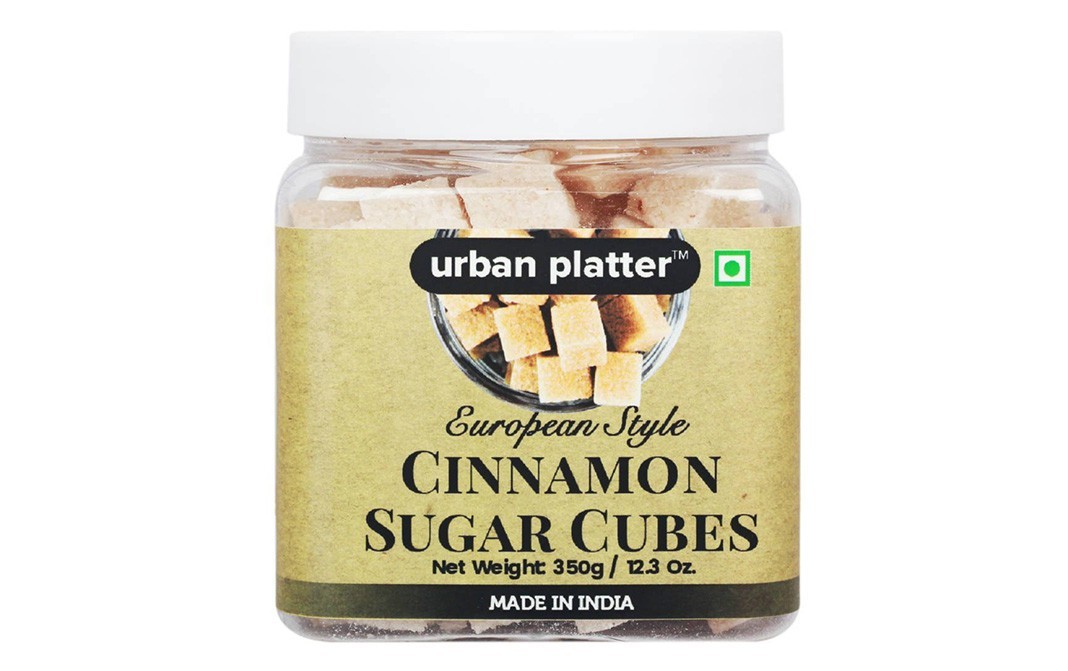 Urban Platter European Stlye Cinnamon Sugar Cubes   Glass Jar  350 grams